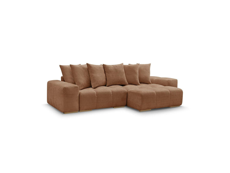 Canapé D'Angle Réversible Convertible Coffre - Anakin - Tissu Texturé - 6 Coussins