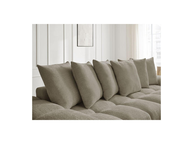 Canapé D'Angle Réversible Convertible Coffre - Anakin - Tissu Texturé - 6 Coussins