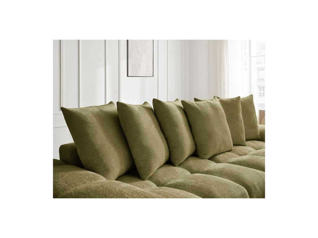 Anakin - Reversible Convertible Corner Sofa with Storage - Textured Fabric - 6 Cushions