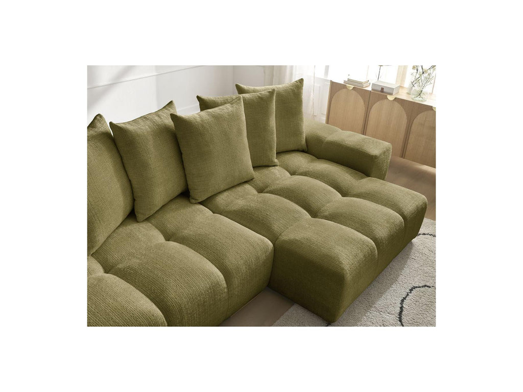 Anakin - Reversible Convertible Corner Sofa with Storage - Textured Fabric - 6 Cushions