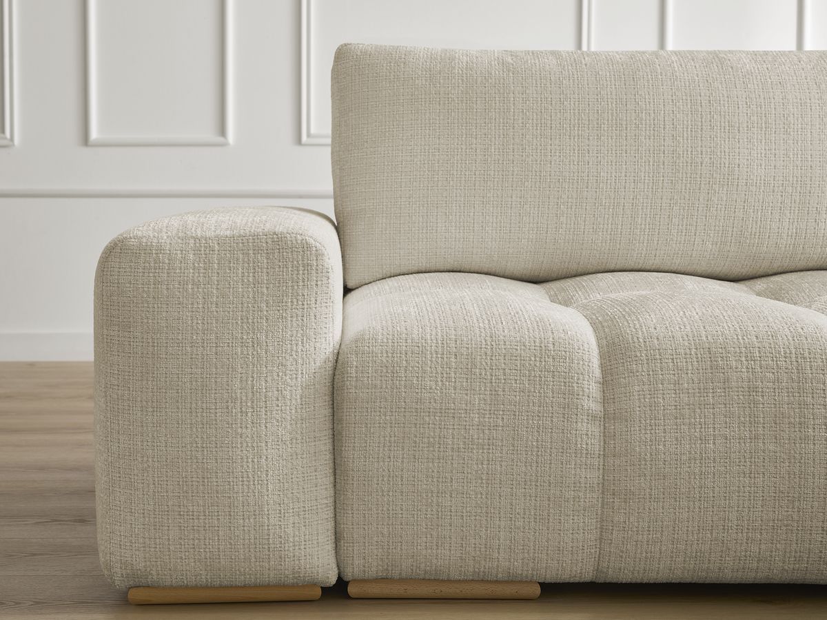Anakin - Canapé D'Angle Réversible - Tissu Texturé - 2 Coussins