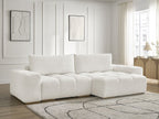 Anakin - Canapé D'Angle Réversible - Tissu Texturé - 2 Coussins