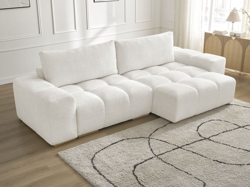 Anakin - Canapé D'Angle Réversible - Tissu Texturé - 2 Coussins