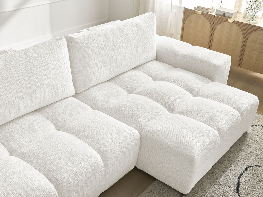 Anakin - Canapé D'Angle Réversible - Tissu Texturé - 2 Coussins