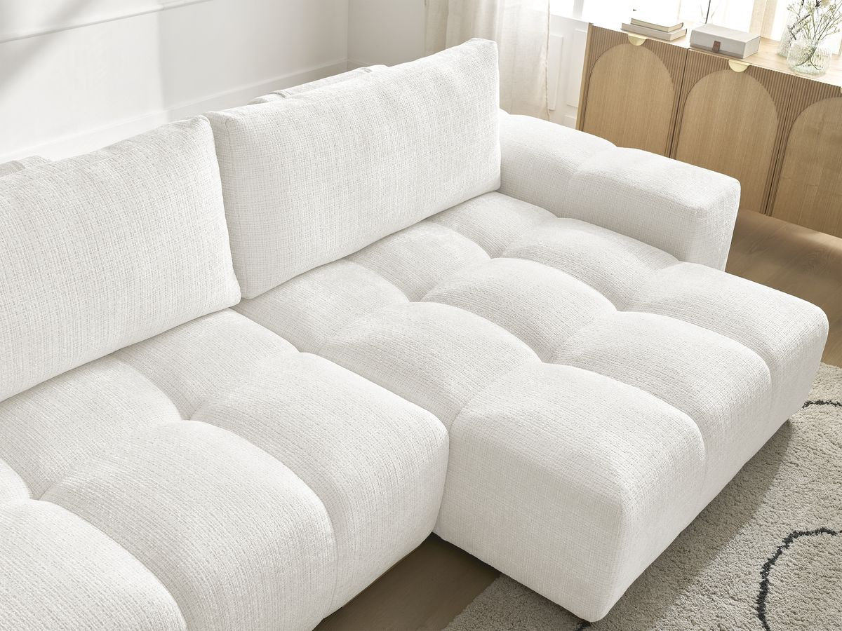Anakin - Canapé D'Angle Réversible - Tissu Texturé - 2 Coussins