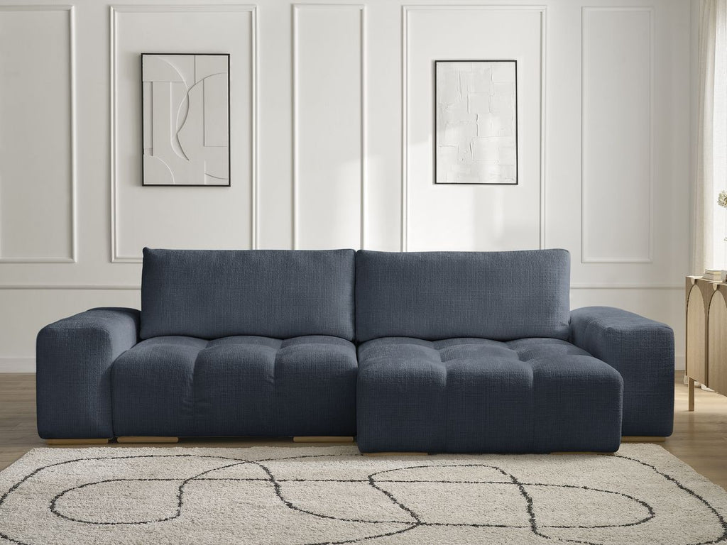 Anakin - Canapé D'Angle Réversible - Tissu Texturé - 2 Coussins