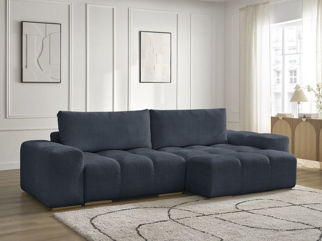 Anakin - Canapé D'Angle Réversible - Tissu Texturé - 2 Coussins