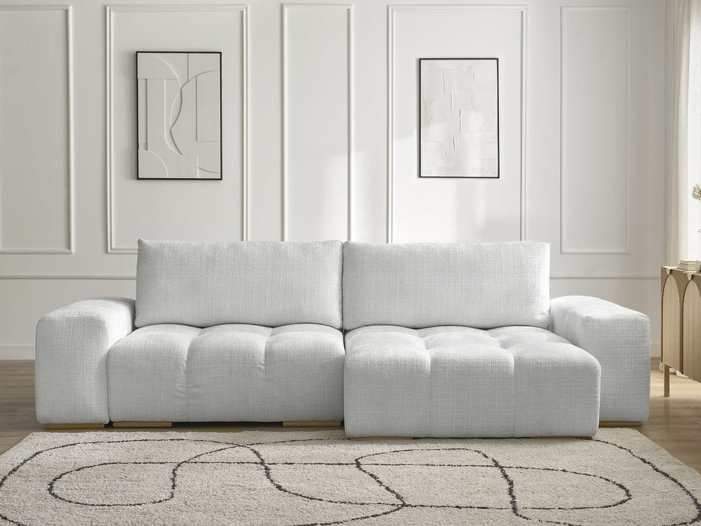 Anakin - Canapé D'Angle Réversible - Tissu Texturé - 2 Coussins