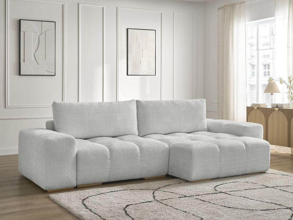 Anakin - Canapé D'Angle Réversible - Tissu Texturé - 2 Coussins
