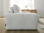 Anakin - Canapé D'Angle Réversible - Tissu Texturé - 2 Coussins