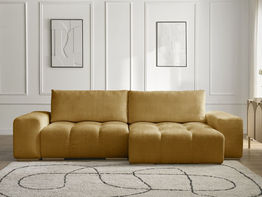 Anakin - Canapé D'Angle Réversible - Tissu Texturé - 2 Coussins