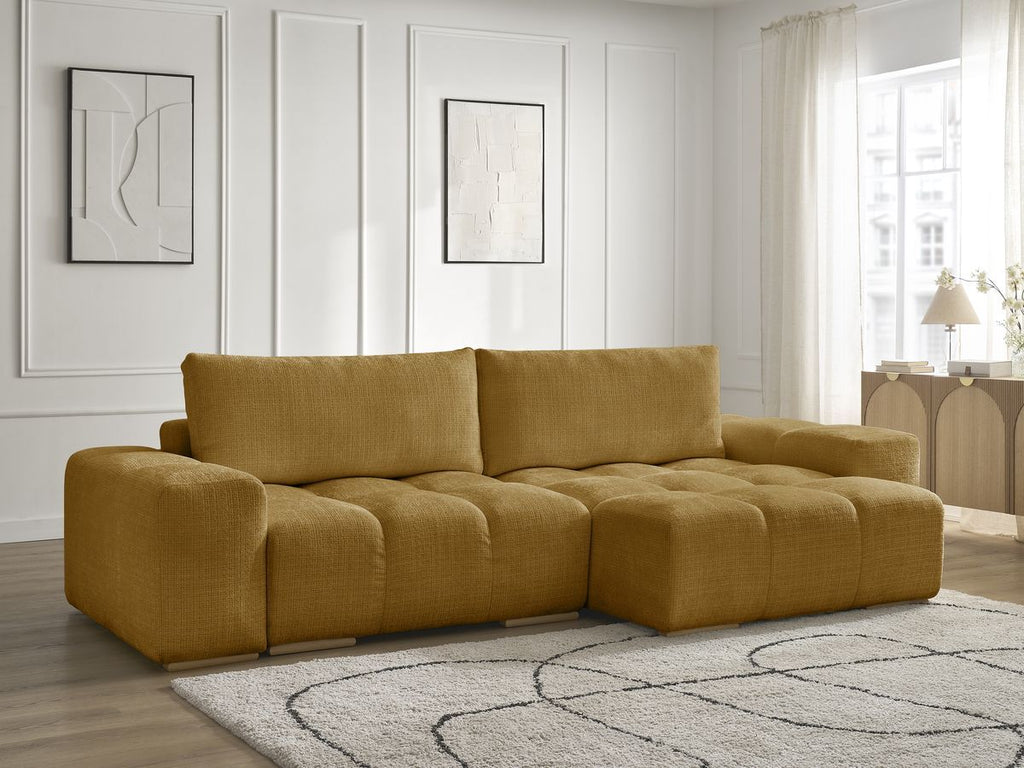 Anakin - Canapé D'Angle Réversible - Tissu Texturé - 2 Coussins