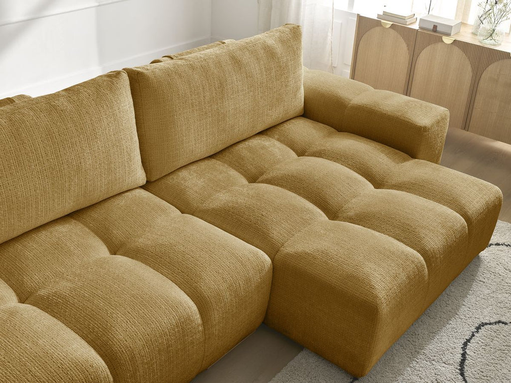 Anakin - Canapé D'Angle Réversible - Tissu Texturé - 2 Coussins