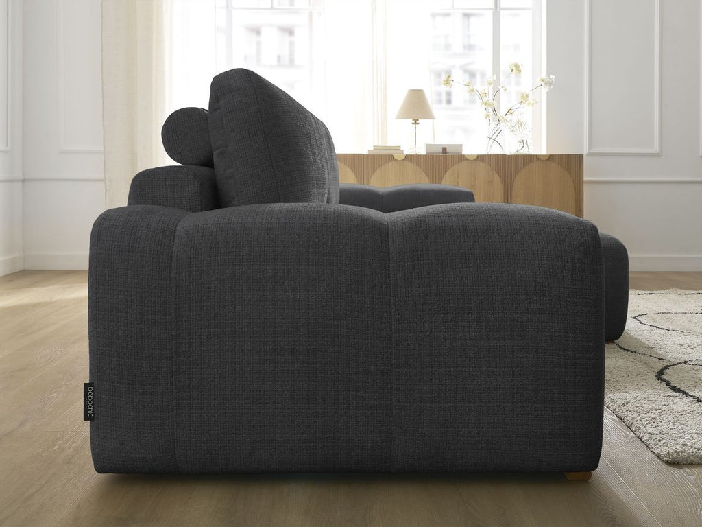 Anakin - Canapé D'Angle Réversible - Tissu Texturé - 2 Coussins
