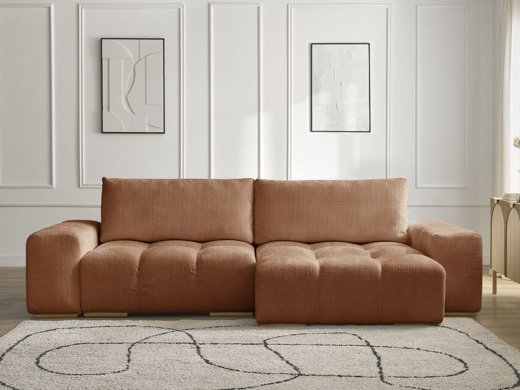 Anakin - Canapé D'Angle Réversible - Tissu Texturé - 2 Coussins