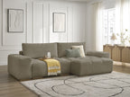 Anakin - Canapé D'Angle Réversible - Tissu Texturé - 2 Coussins