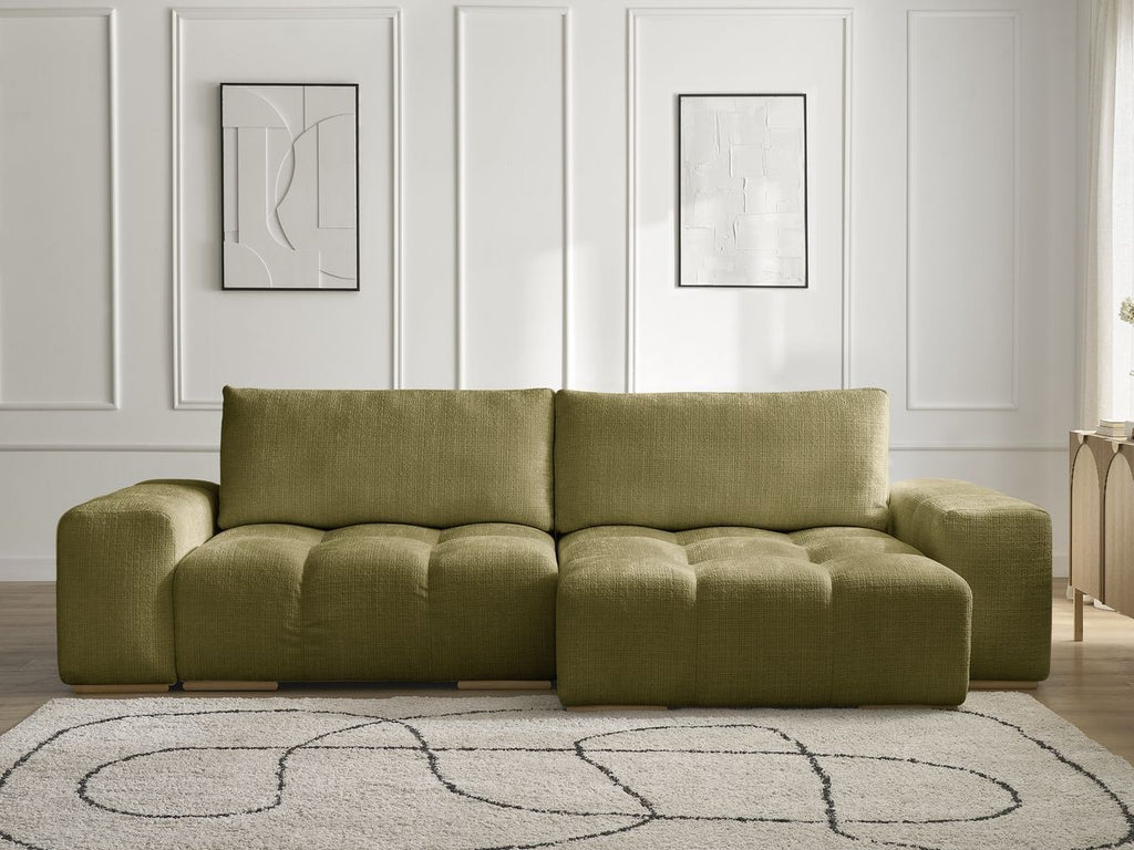 Anakin - Canapé D'Angle Réversible - Tissu Texturé - 2 Coussins