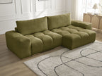 Anakin - Canapé D'Angle Réversible - Tissu Texturé - 2 Coussins