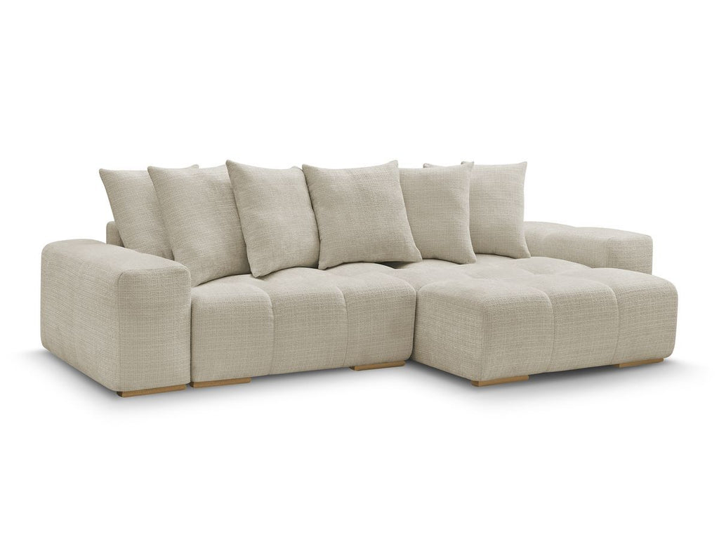 Anakin - Canapé D'Angle Réversible - Tissu Texturé - 6 Coussins
