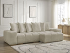 Anakin - Canapé D'Angle Réversible - Tissu Texturé - 6 Coussins