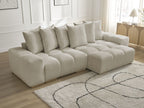Anakin - Canapé D'Angle Réversible - Tissu Texturé - 6 Coussins
