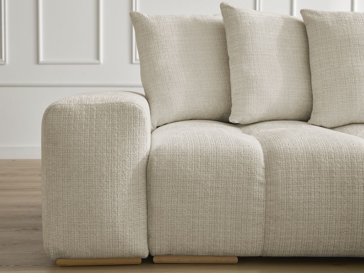 Anakin - Canapé D'Angle Réversible - Tissu Texturé - 6 Coussins