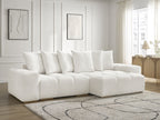 Anakin - Canapé D'Angle Réversible - Tissu Texturé - 6 Coussins