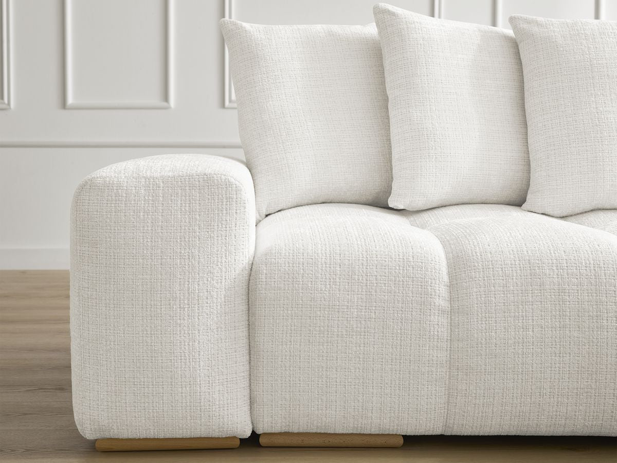 Anakin - Canapé D'Angle Réversible - Tissu Texturé - 6 Coussins