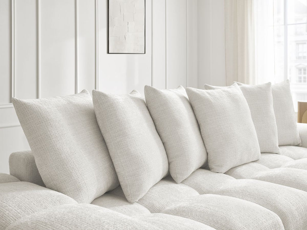 Anakin - Canapé D'Angle Réversible - Tissu Texturé - 6 Coussins