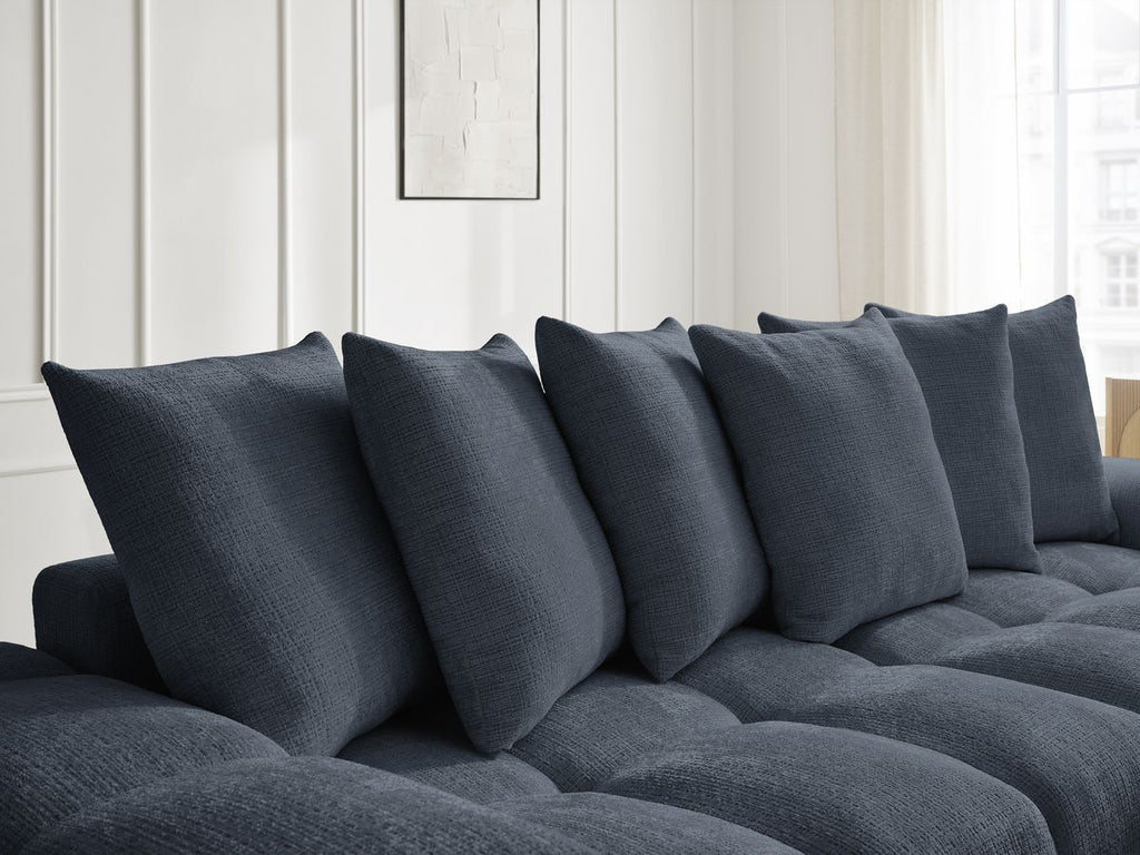 Anakin - Canapé D'Angle Réversible - Tissu Texturé - 6 Coussins