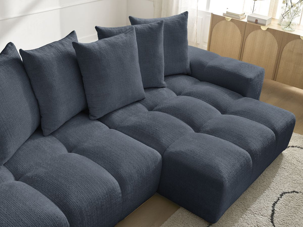 Anakin - Canapé D'Angle Réversible - Tissu Texturé - 6 Coussins