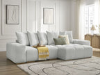 Anakin - Canapé D'Angle Réversible - Tissu Texturé - 6 Coussins