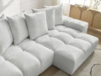 Anakin - Canapé D'Angle Réversible - Tissu Texturé - 6 Coussins
