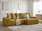 Anakin - Canapé D'Angle Réversible - Tissu Texturé - 6 Coussins