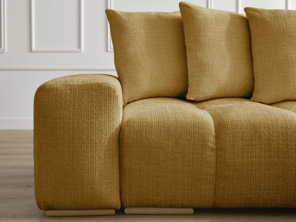 Anakin - Canapé D'Angle Réversible - Tissu Texturé - 6 Coussins