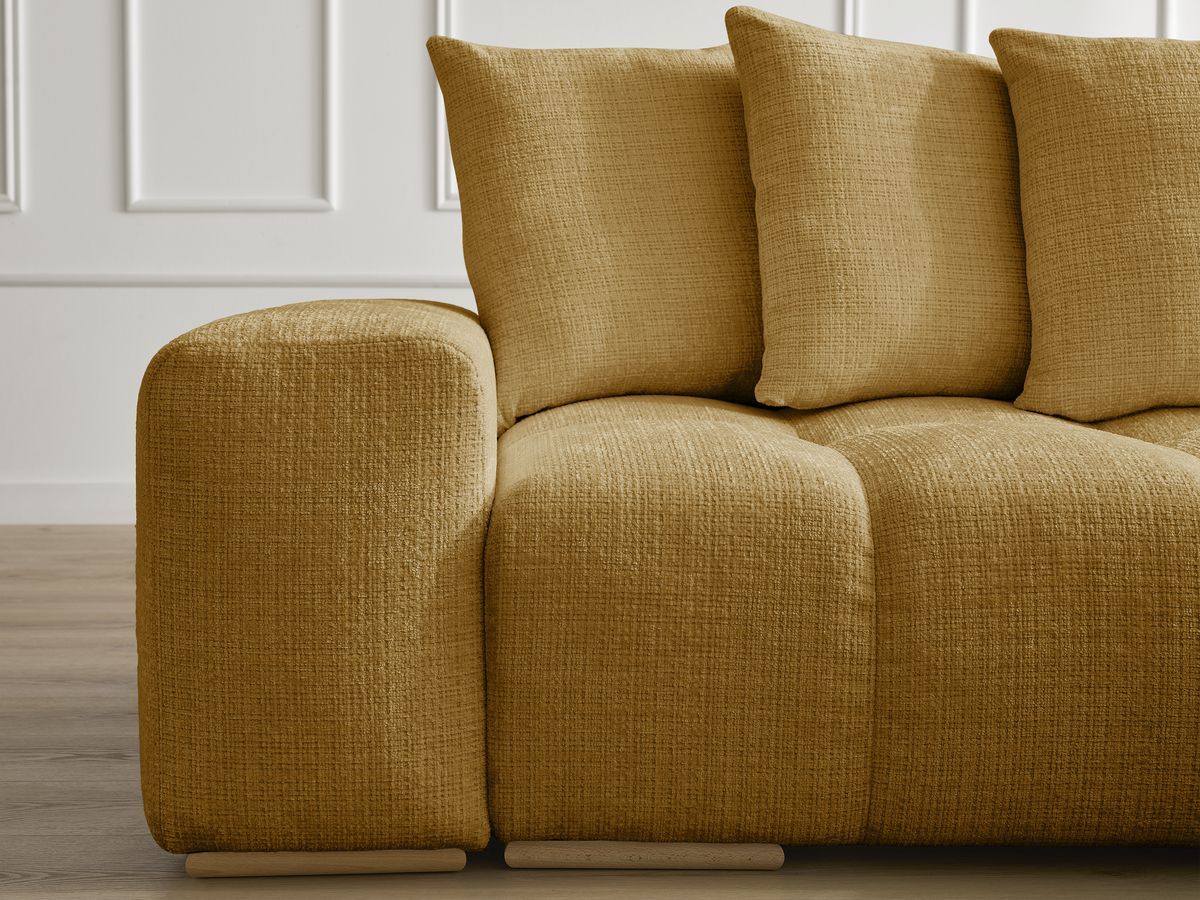 Anakin - Canapé D'Angle Réversible - Tissu Texturé - 6 Coussins