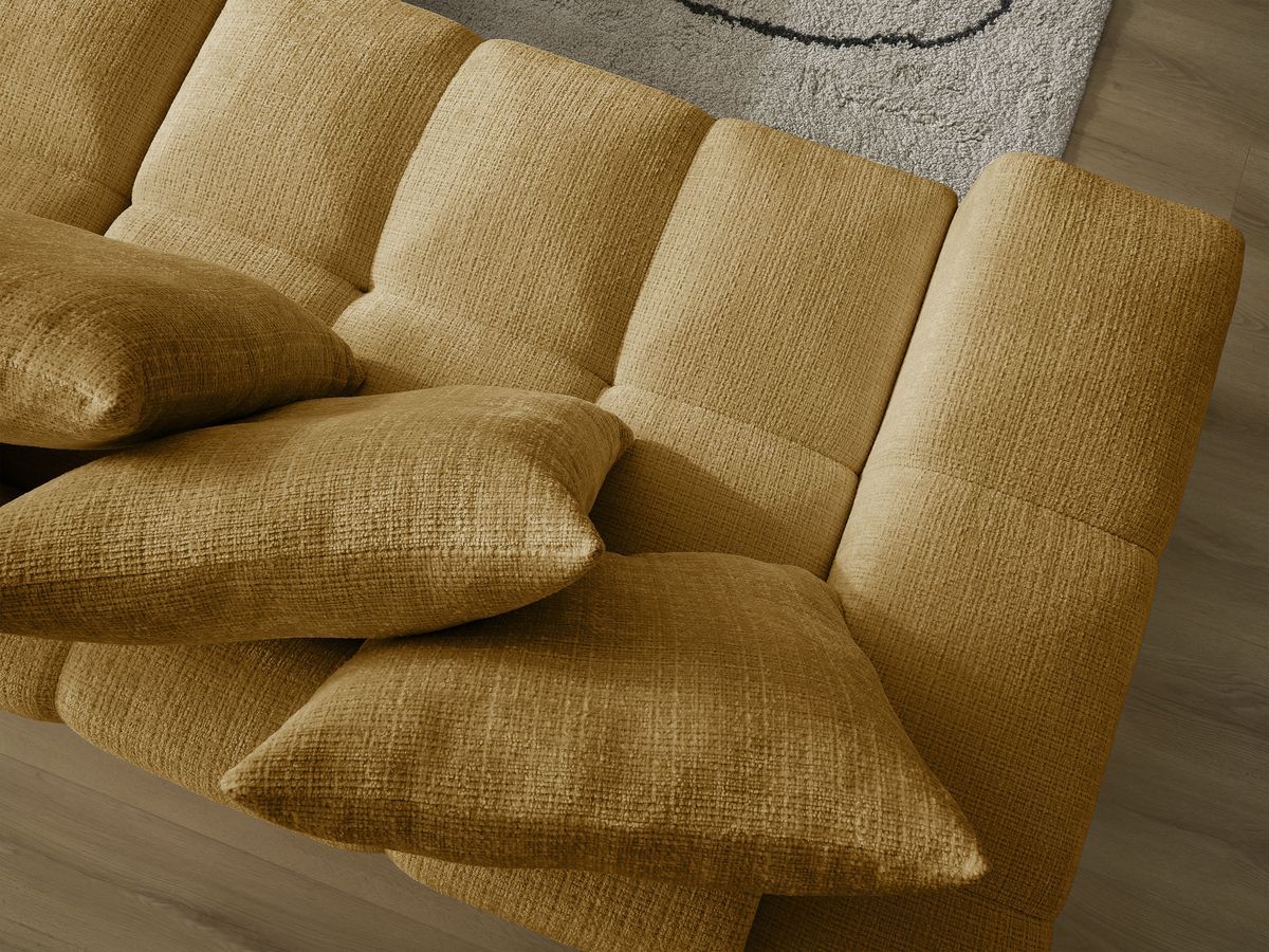 Anakin - Canapé D'Angle Réversible - Tissu Texturé - 6 Coussins