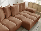 Anakin - Canapé D'Angle Réversible - Tissu Texturé - 6 Coussins