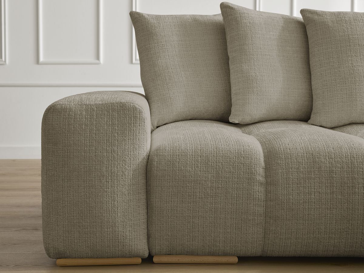 Anakin - Canapé D'Angle Réversible - Tissu Texturé - 6 Coussins