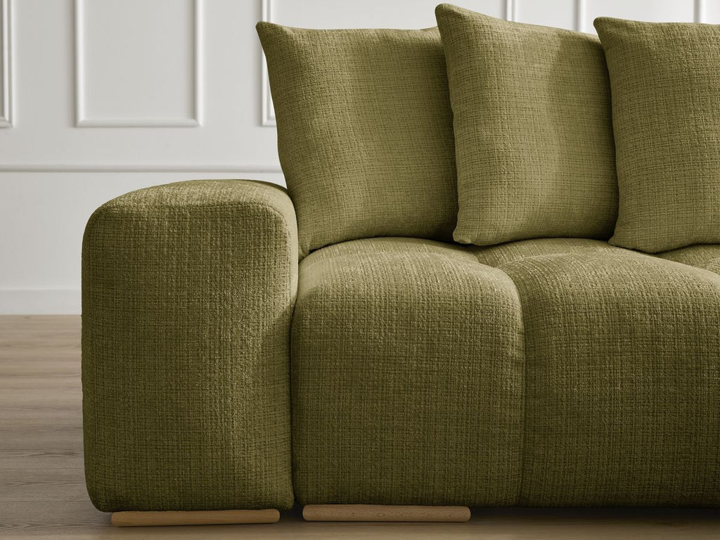 Anakin - Canapé D'Angle Réversible - Tissu Texturé - 6 Coussins