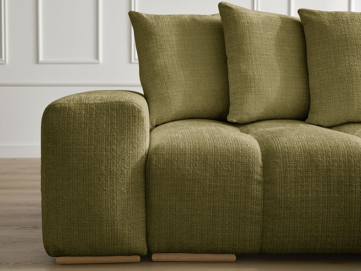 Anakin - Canapé D'Angle Réversible - Tissu Texturé - 6 Coussins