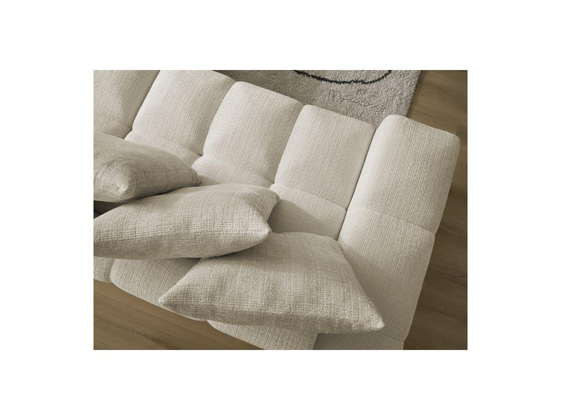 Canapé Droit Convertible Coffre - Anakin - Tissu Texturé - 6 Coussins