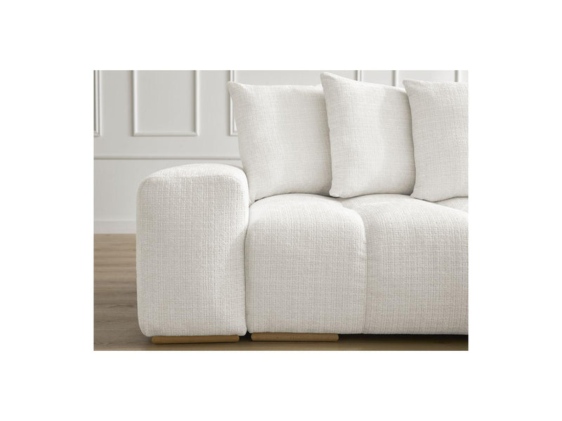 Canapé Droit Convertible Coffre - Anakin - Tissu Texturé - 6 Coussins