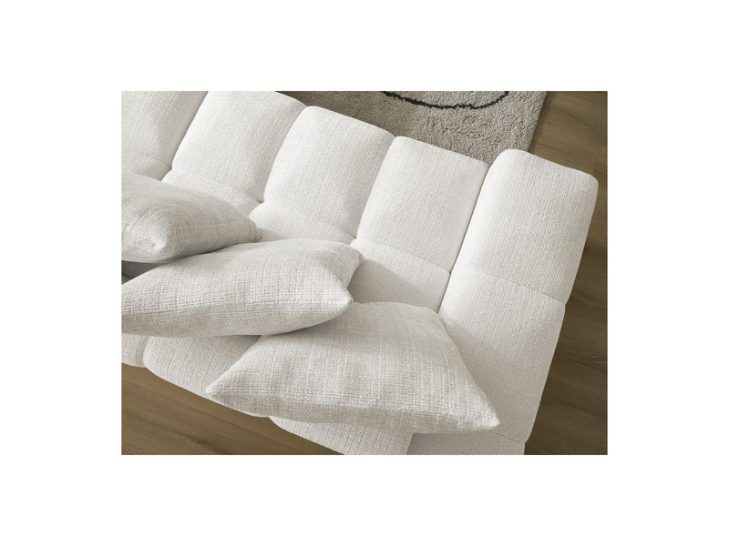 Canapé Droit Convertible Coffre - Anakin - Tissu Texturé - 6 Coussins