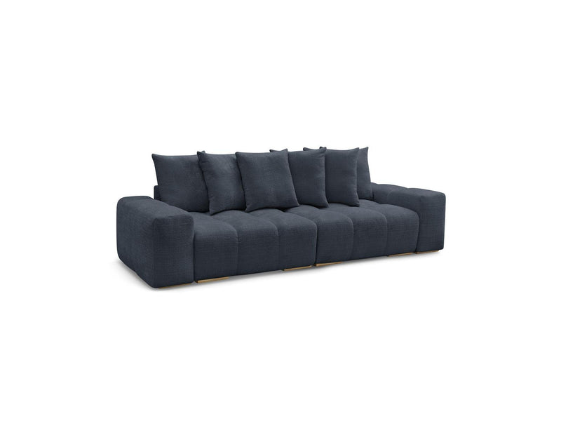 Canapé Droit Convertible Coffre - Anakin - Tissu Texturé - 6 Coussins