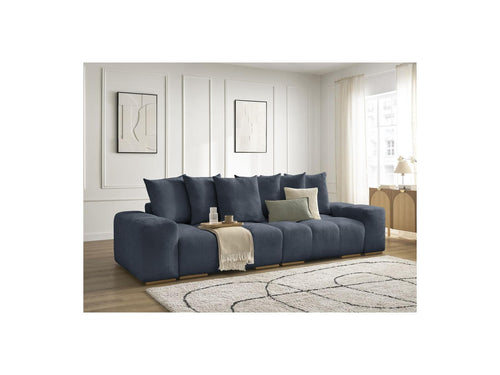 Canapé Droit Convertible Coffre - Anakin - Tissu Texturé - 6 Coussins