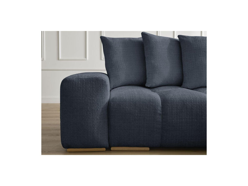 Canapé Droit Convertible Coffre - Anakin - Tissu Texturé - 6 Coussins