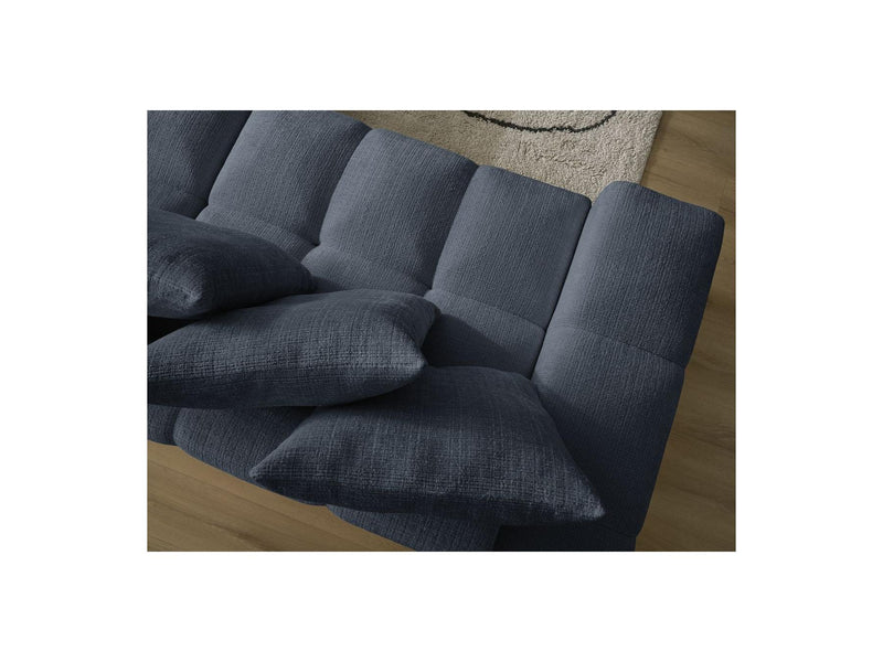 Canapé Droit Convertible Coffre - Anakin - Tissu Texturé - 6 Coussins