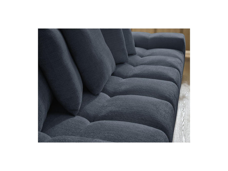 Canapé Droit Convertible Coffre - Anakin - Tissu Texturé - 6 Coussins