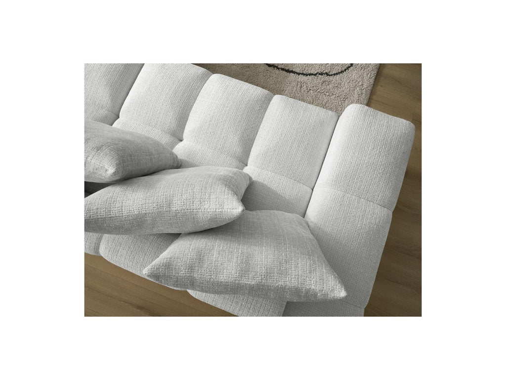 Anakin - Sofá recto convertible con arcón - Tejido texturizado - 6 cojines
